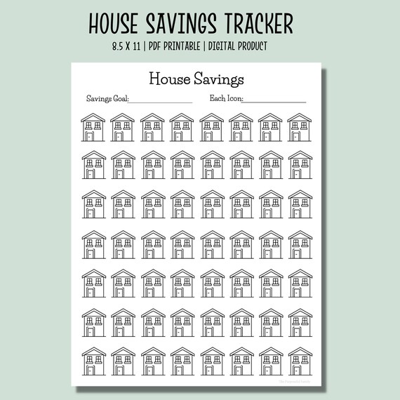 House Savings Tracker Printable House Fund PDF Tracker | Etsy