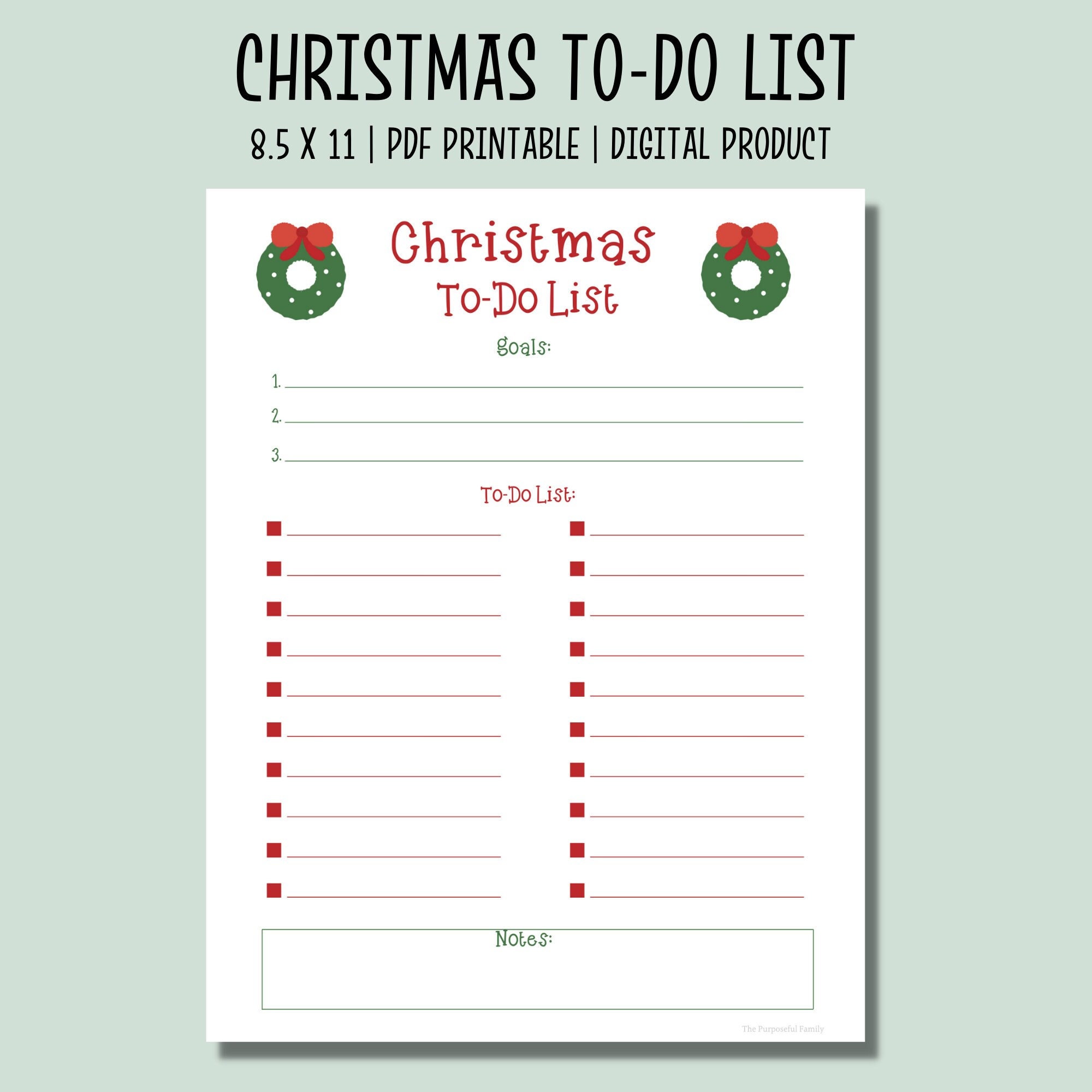 Christmas Todo List Printable Todo List Planner Holiday Planner Christmas Todo List Printable Todo List Planner Holiday Planner
