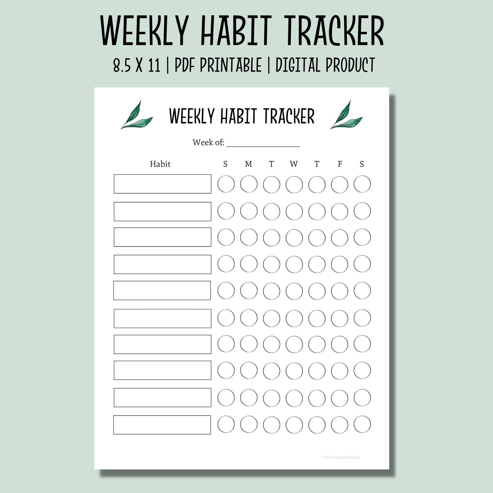 Printable Weekly Habit Tracker Printable Word Searches