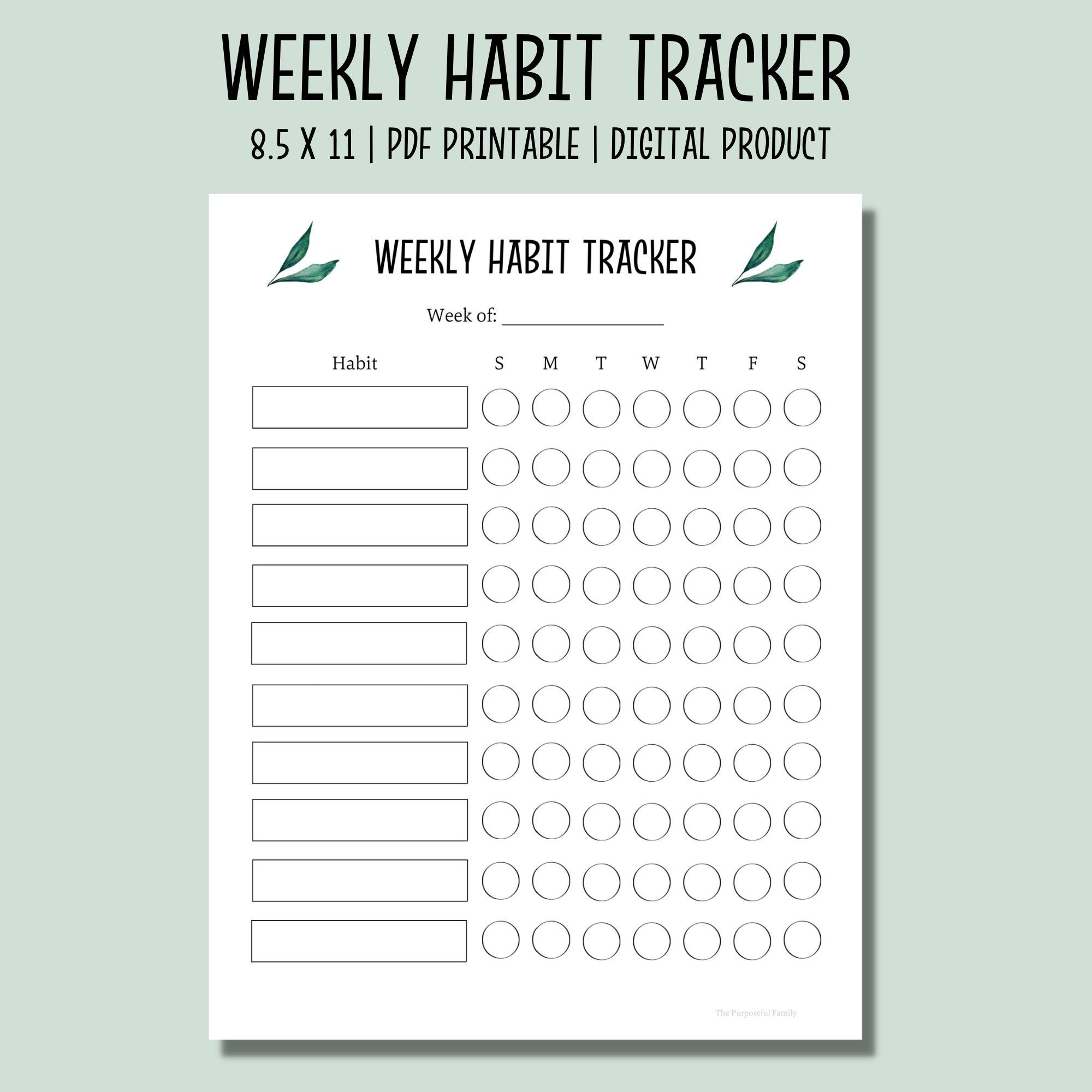 Free Printable Weekly Habit Tracker