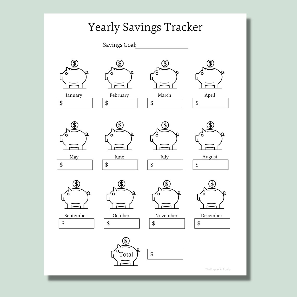 Yearly Savings Tracker PDF | Printable Savings Chart | Financial ...