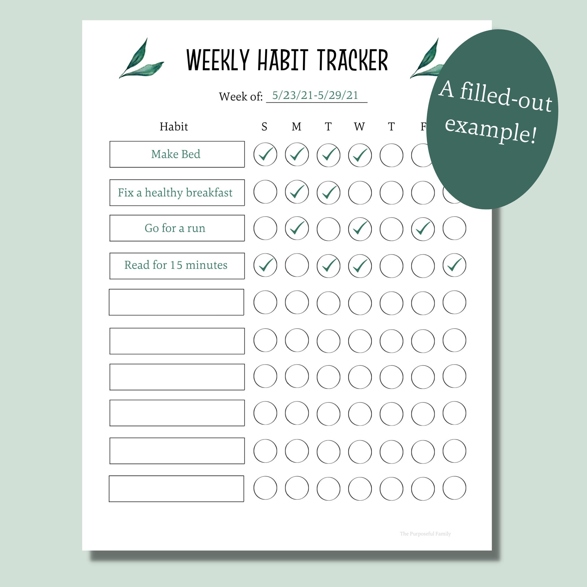 Weekly Habit Tracker Printable | Habit Tracker Chart | Daily Habit ...