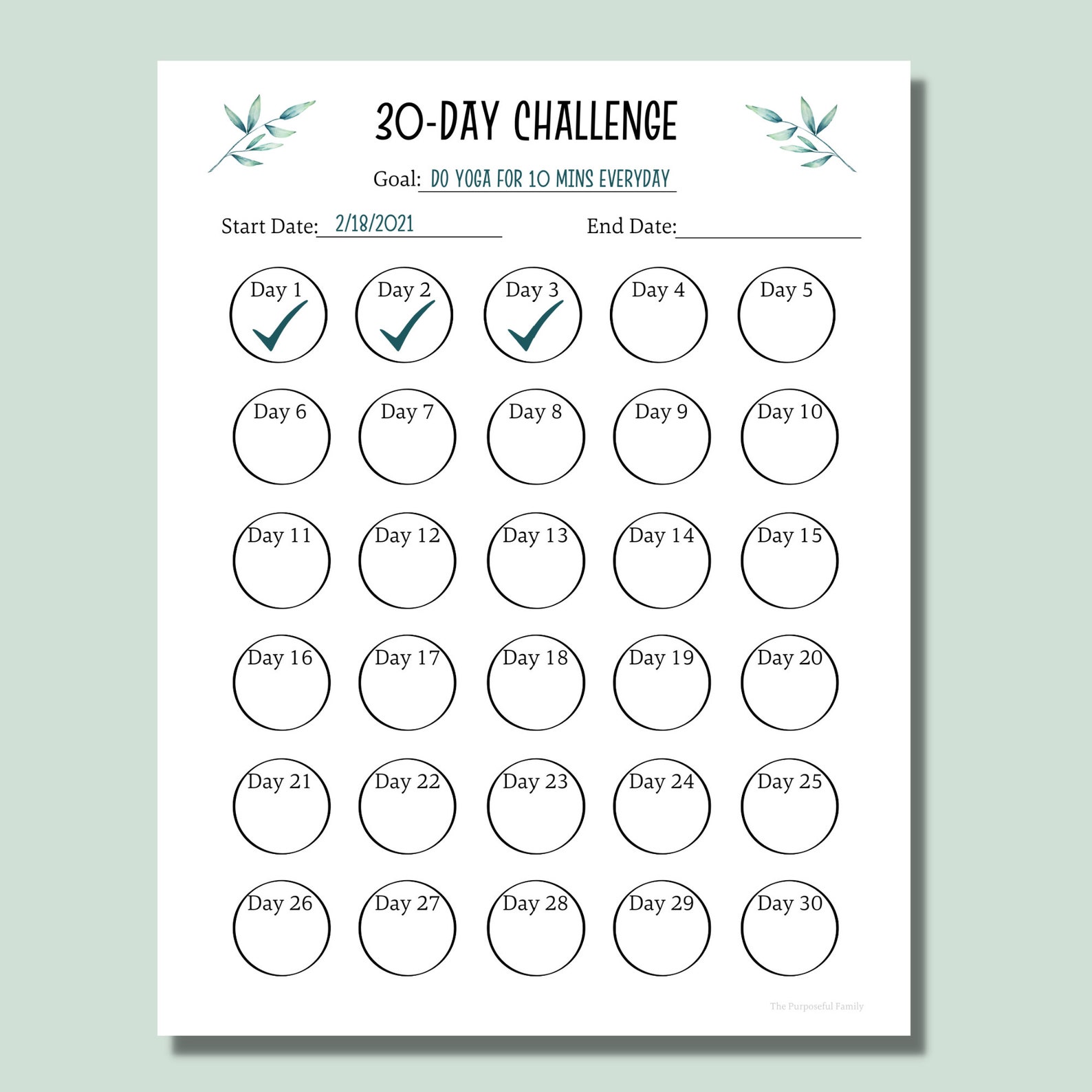 30 Day Challenge Tracker Printable | Printable Habit Tracker | PDF ...