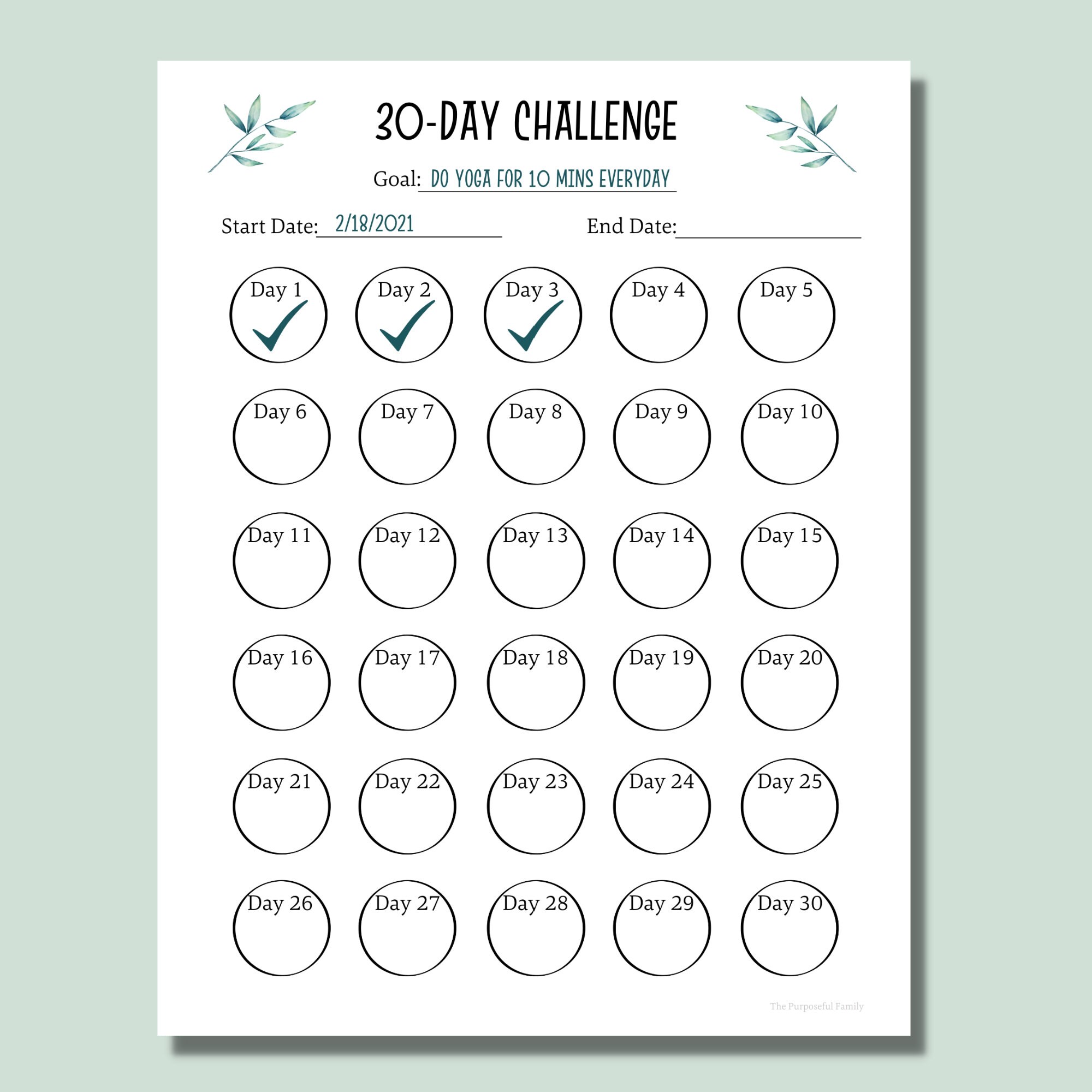 30 Day Challenge Tracker Printable | Printable Habit Tracker | PDF ...