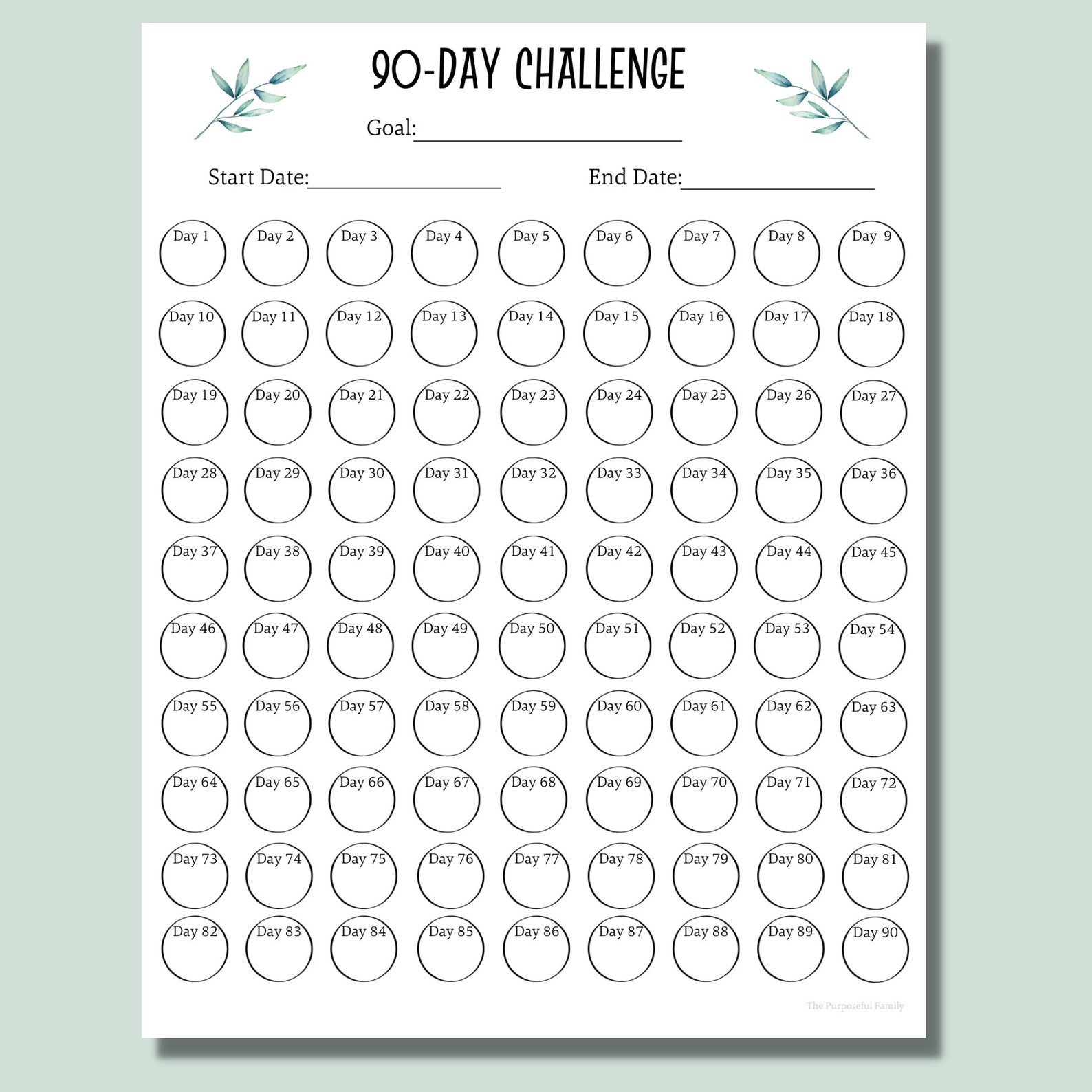 90 Day Challenge Tracker Printable | PDF Habit Tracker - Etsy