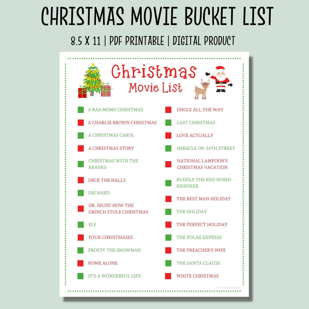 Christmas Movie Bucket List  Holiday Movie List  Xmas Movie