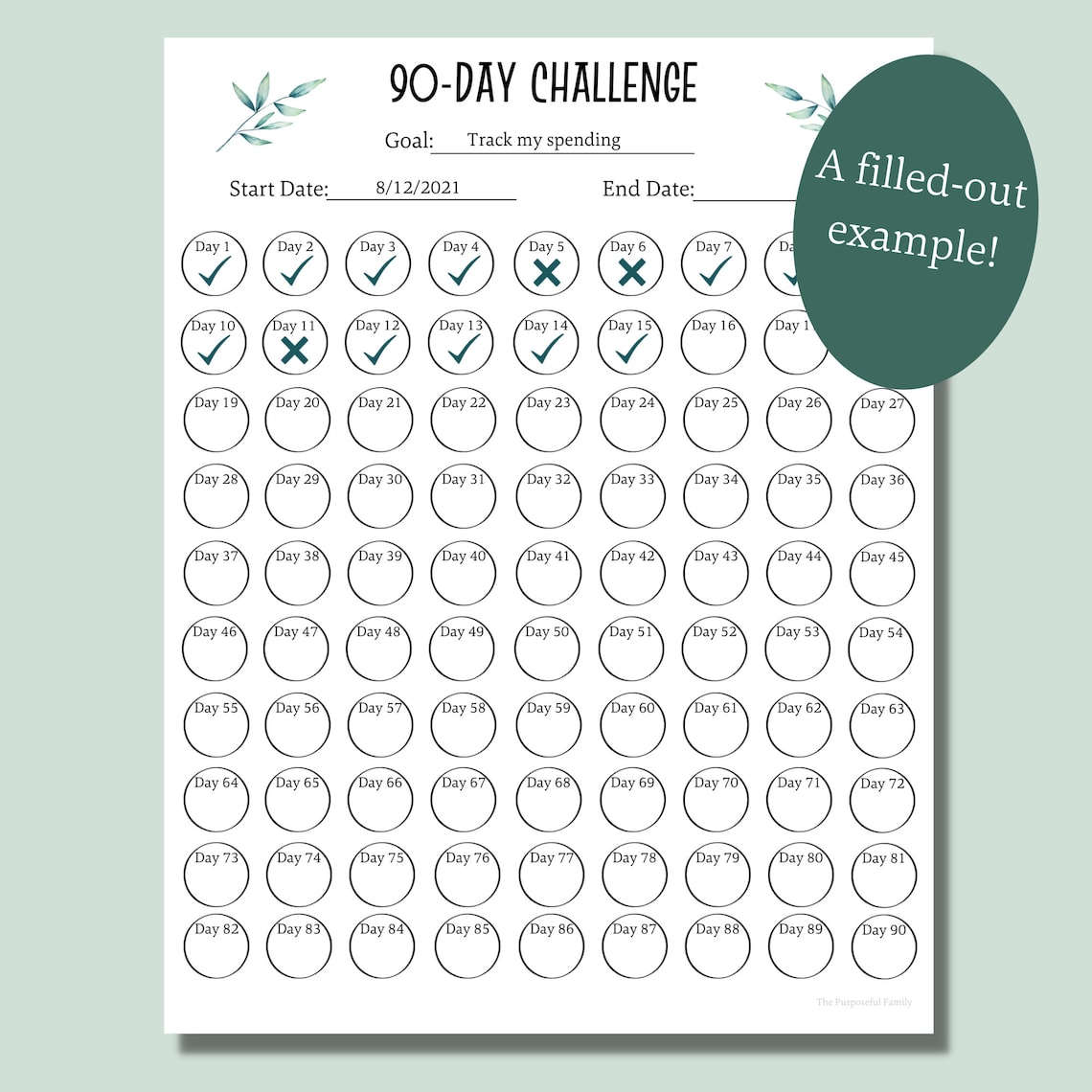 90 Day Challenge Tracker Printable | PDF Habit Tracker - Etsy