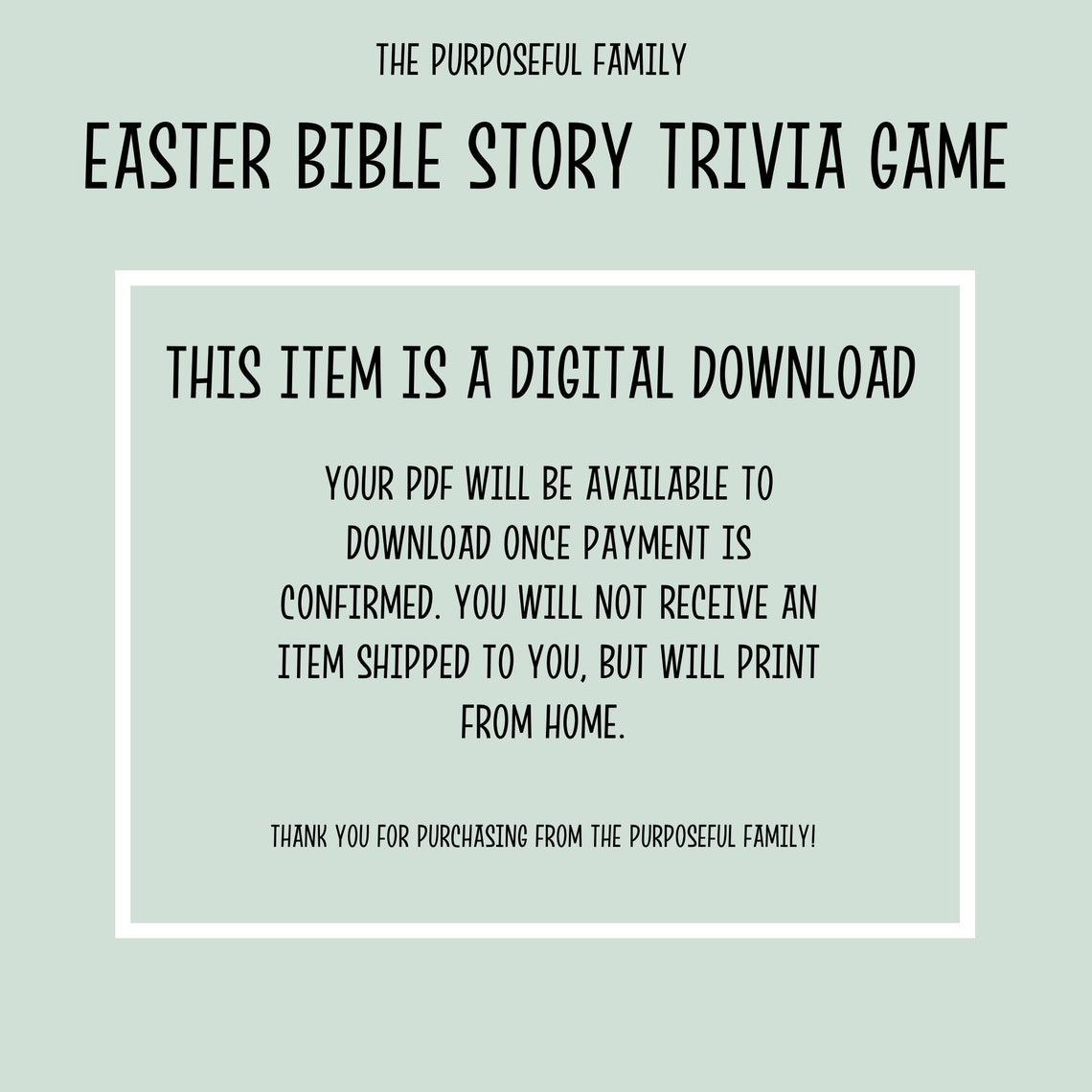 Easter Bible Story Trivia Game Easter Printable Games Etsy