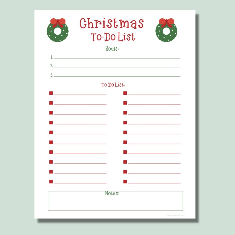 Christmas To-do List Printable To-do List Planner Holiday Planner ...