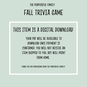 Fall Trivia Game |Fall Printable Party Games | Fun Autumn Games | Autumn Trivia Quiz | Fall Activity for Kids and Adults image 4