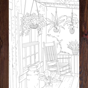 Country House - Printable Adult Coloring Page from Manila Shine (Coloring book pages for adults and kids, Coloring sheets, Coloring designs)