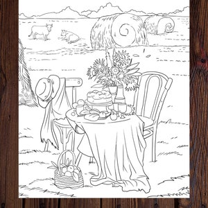 Farm Diner - Printable Adult Coloring Page from Manila Shine (Coloring book pages for adults and kids, Coloring sheets, Coloring designs)