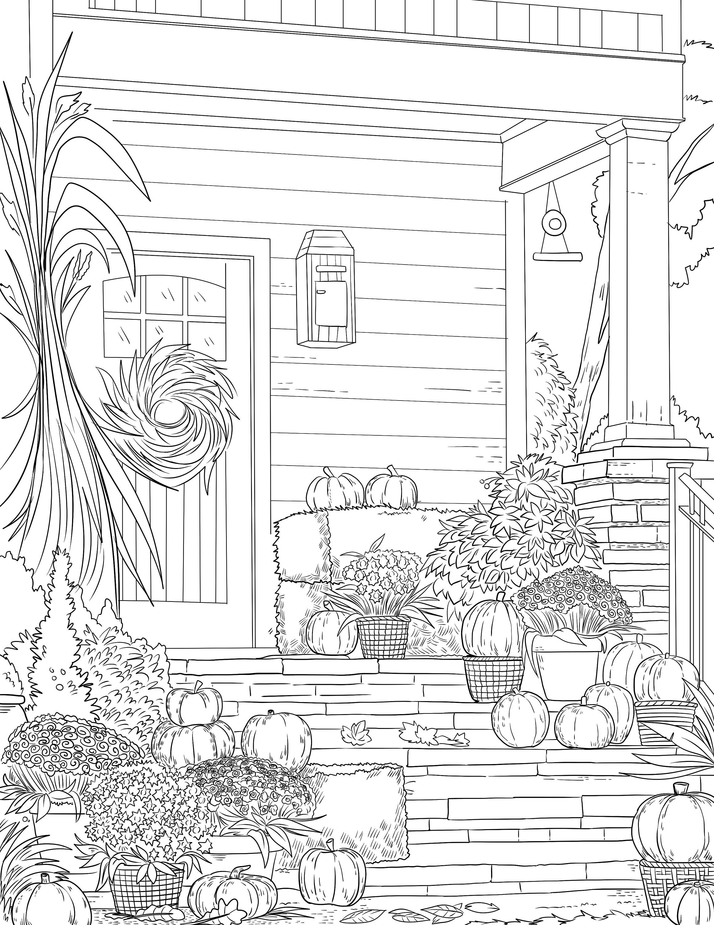 Farm Pumpkins - Printable Adult Coloring Page From Manila Shine ...