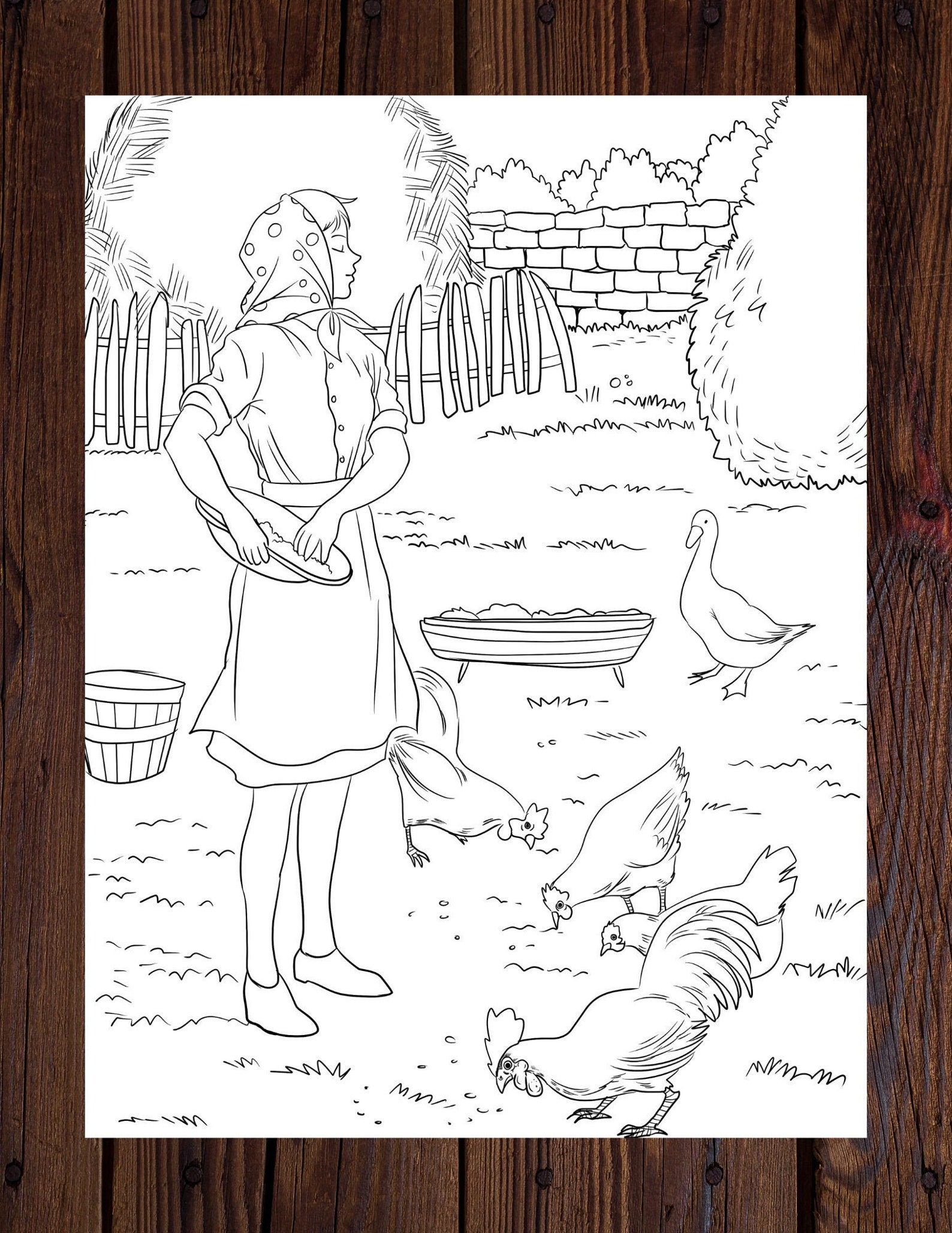 Farm Peasant Printable Adult Coloring Page From Manila Shine coloring