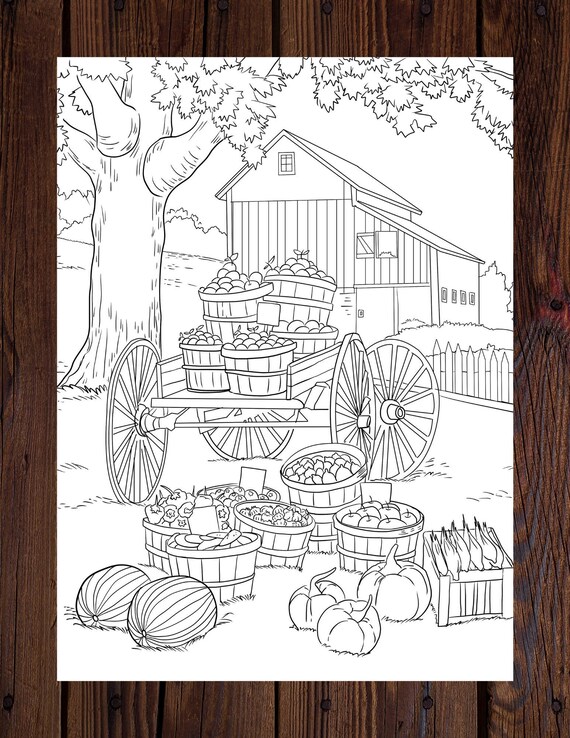 Farm Handcart Printable Adult Coloring Page From Manila Shine coloring Book  Pages for Adults and Kids, Coloring Sheets, Coloring Designs 