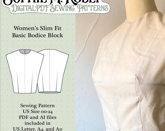 Basic Bodice Pattern / Women's Slim Fit Basic Bodice Sewing Pattern ...