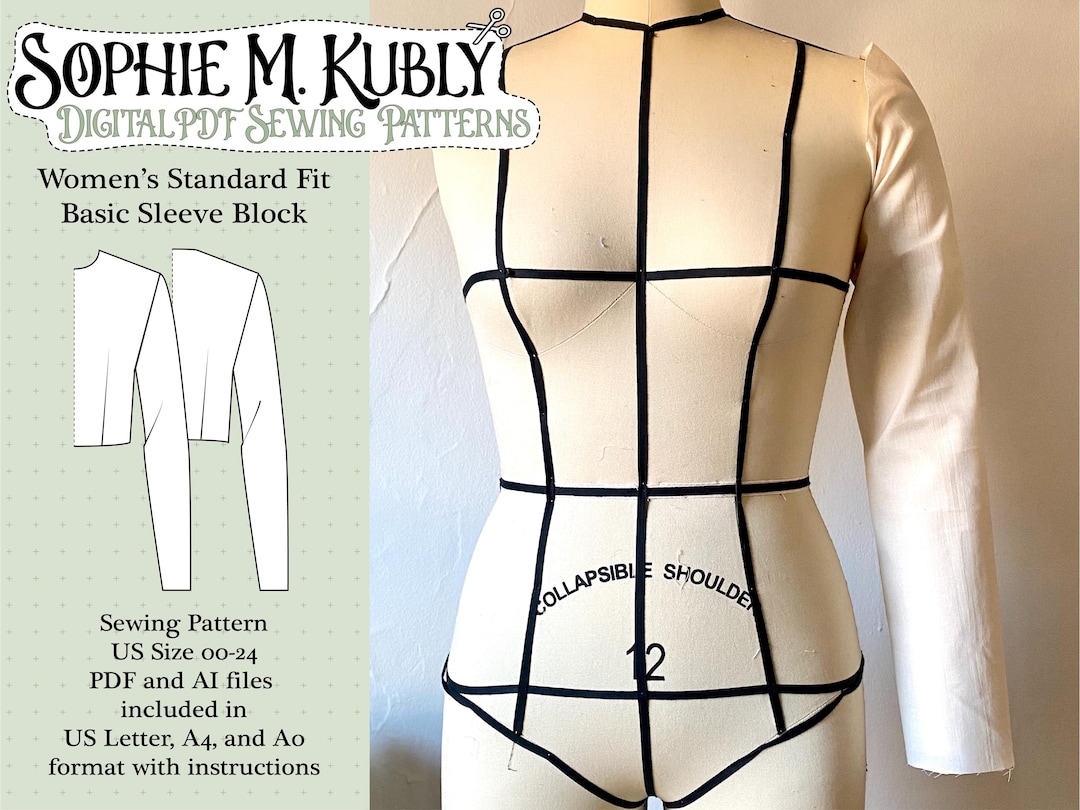 Basic Sleeve Pattern / Women's Standard Fit Long Sleeve Sewing Pattern ...