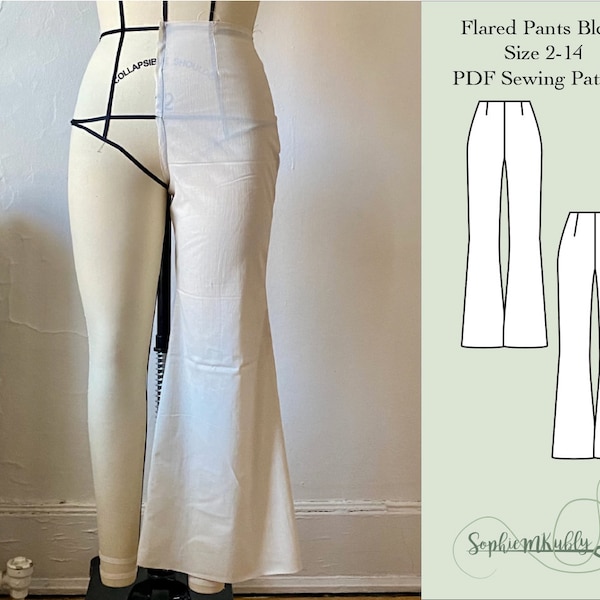 Flared Pants Pattern Etsy