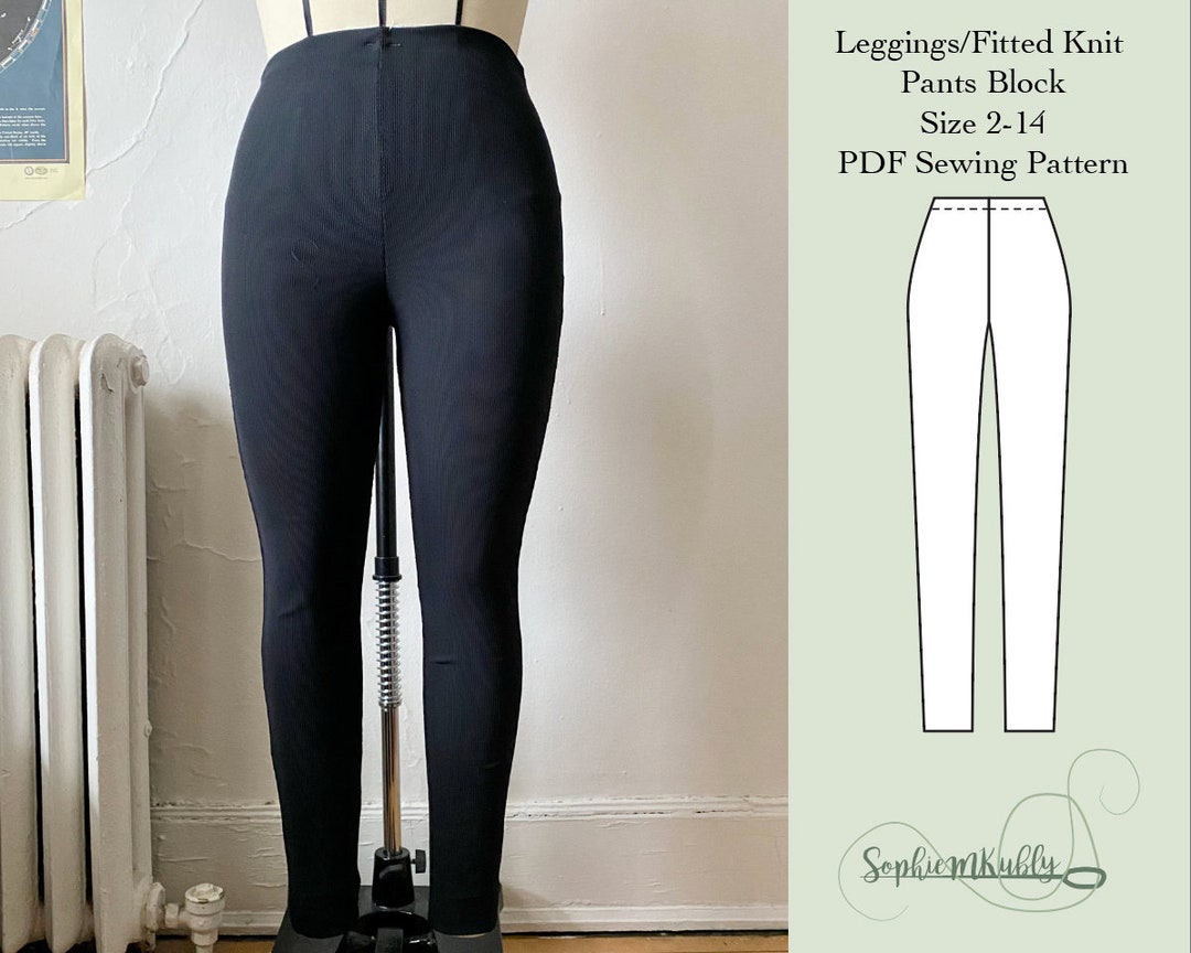 Women's Fitted Knit Leggings Digital PDF Sewing Pattern Block / Size 2-14 /  Fitted Knit Pants / Leggings Sewing Pattern / Stretch Fabric -  Canada