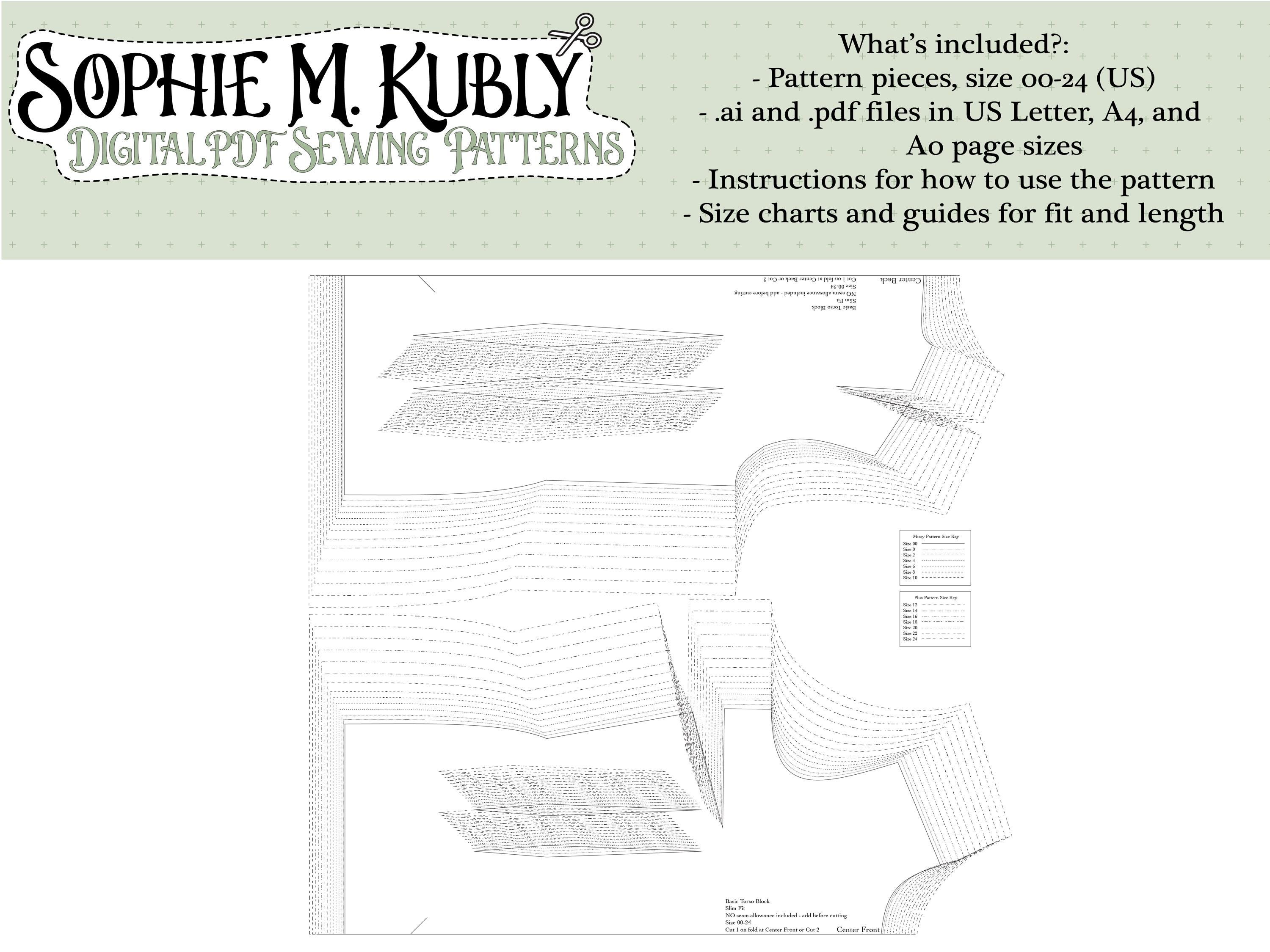 Basic Shirt Pattern / Women's Standard Fit Torso Sewing Pattern ...