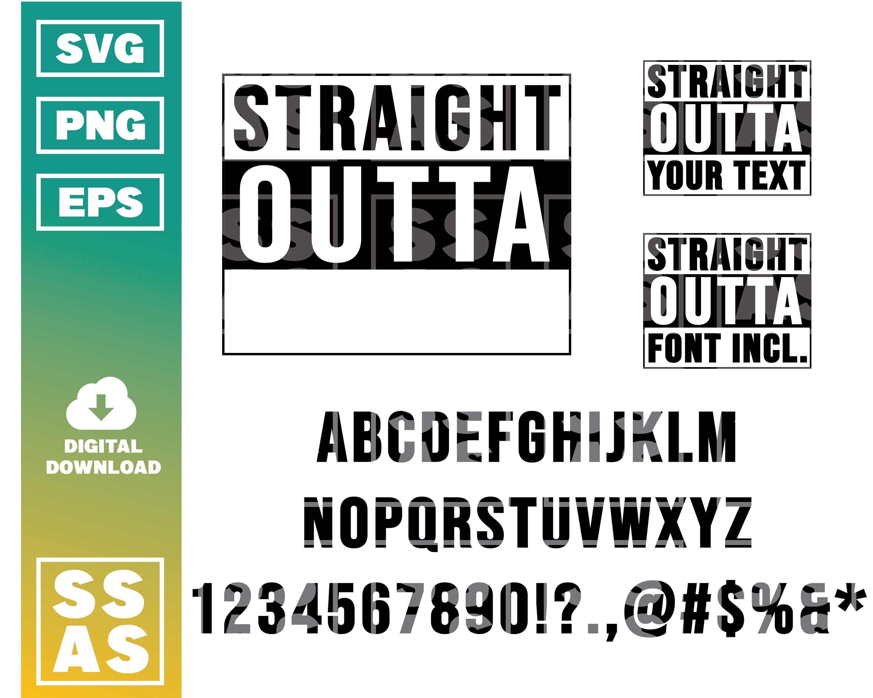 Straight Outta Vector Bundle Straight Outta Custom Text Comedy Clipart ...