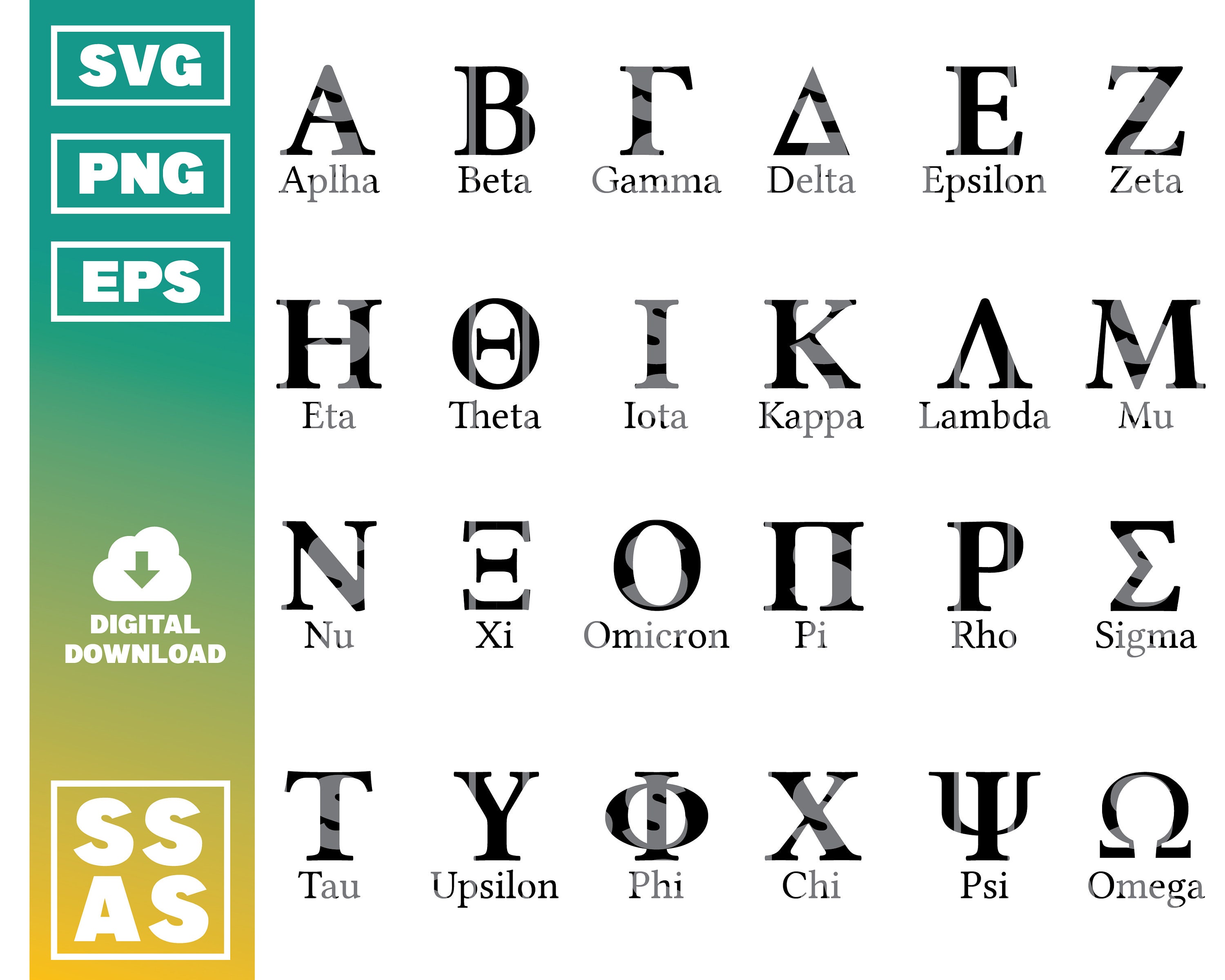 Greek Alphabet Svg Greek Alphabet Greek Letters Svg Greek Letters Files ...