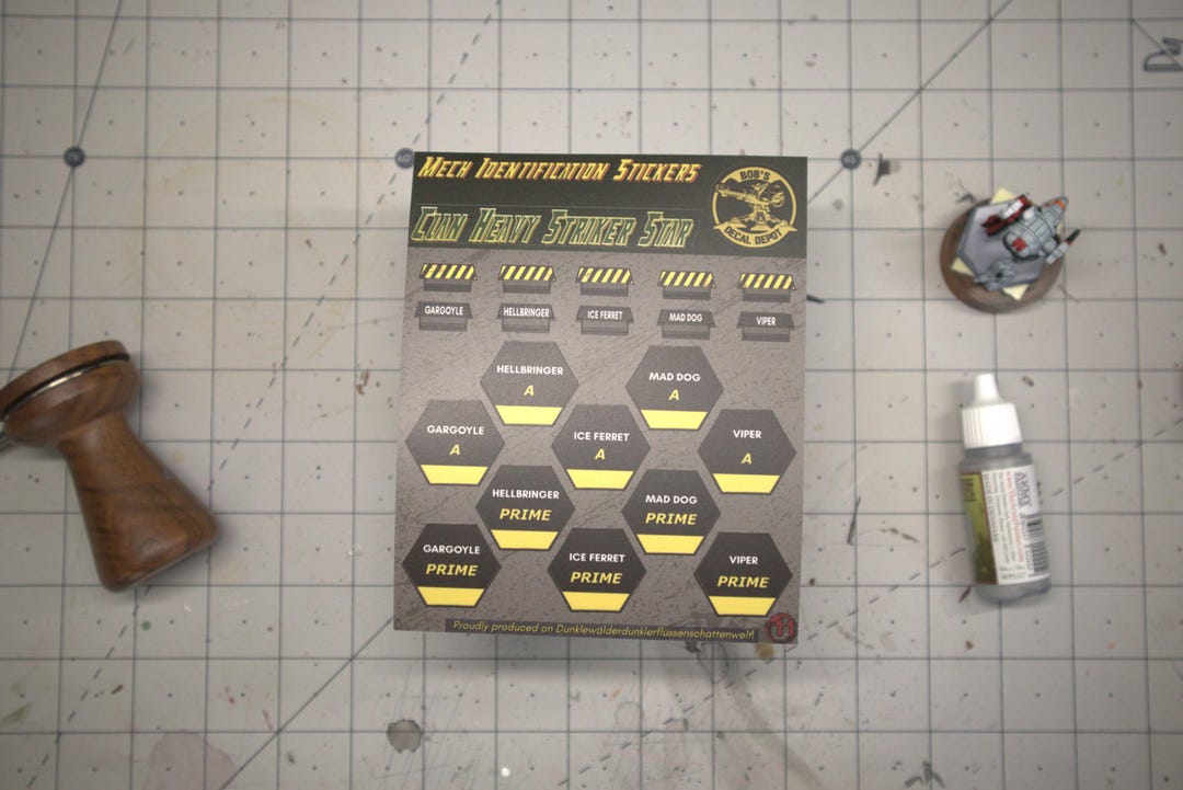 Clan Heavy Striker Star Battletech Alpha Strike Unit Stickers - Base ...