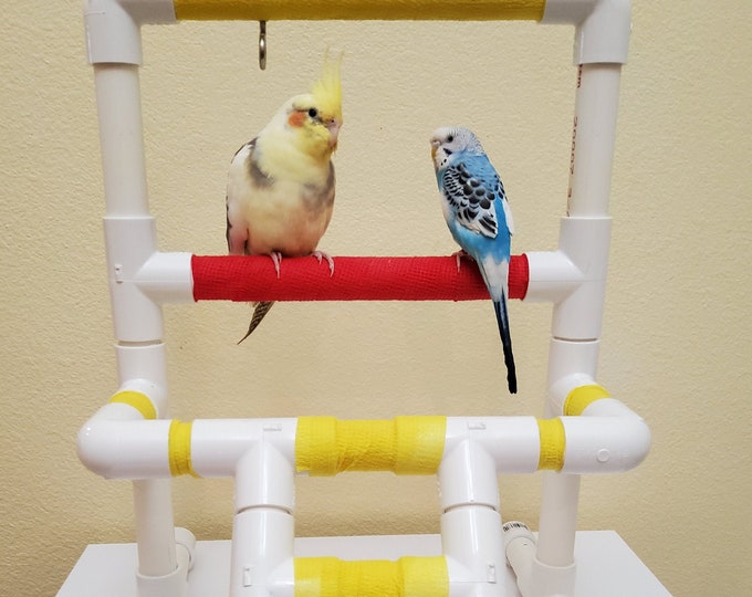 LADDER PLAY GYM for Cockatiels, Lovebirds, Conures, Budgies, Parakeets ... - Bird Play And Exercise Equipment For Cockatiels
