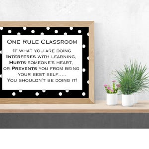 One Rule Classroom Poster: Polka Dot-Themed