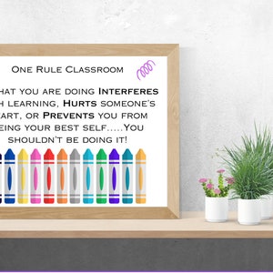 One Rule Classroom Poster: Crayon-Themed