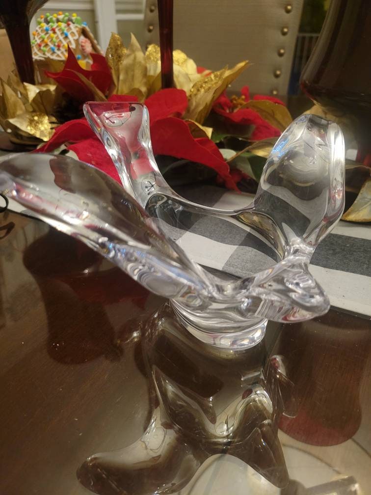 1980s Princess House Lead Crystal Bird Dove Dish Etsy