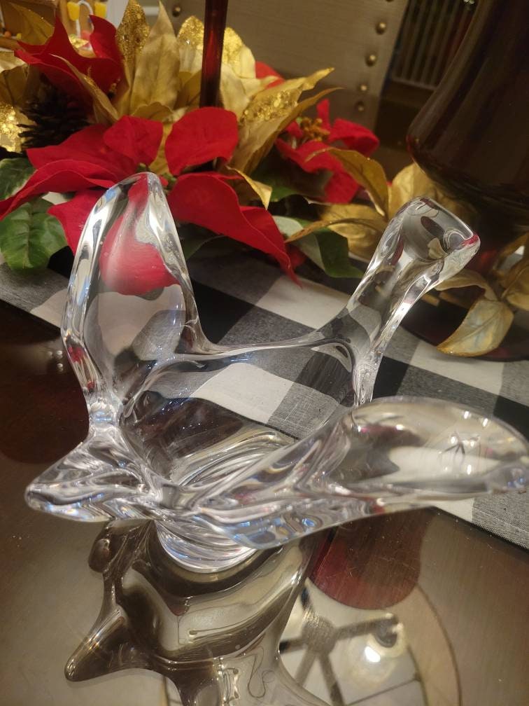 1980s Princess House Lead Crystal Bird Dove Dish Etsy