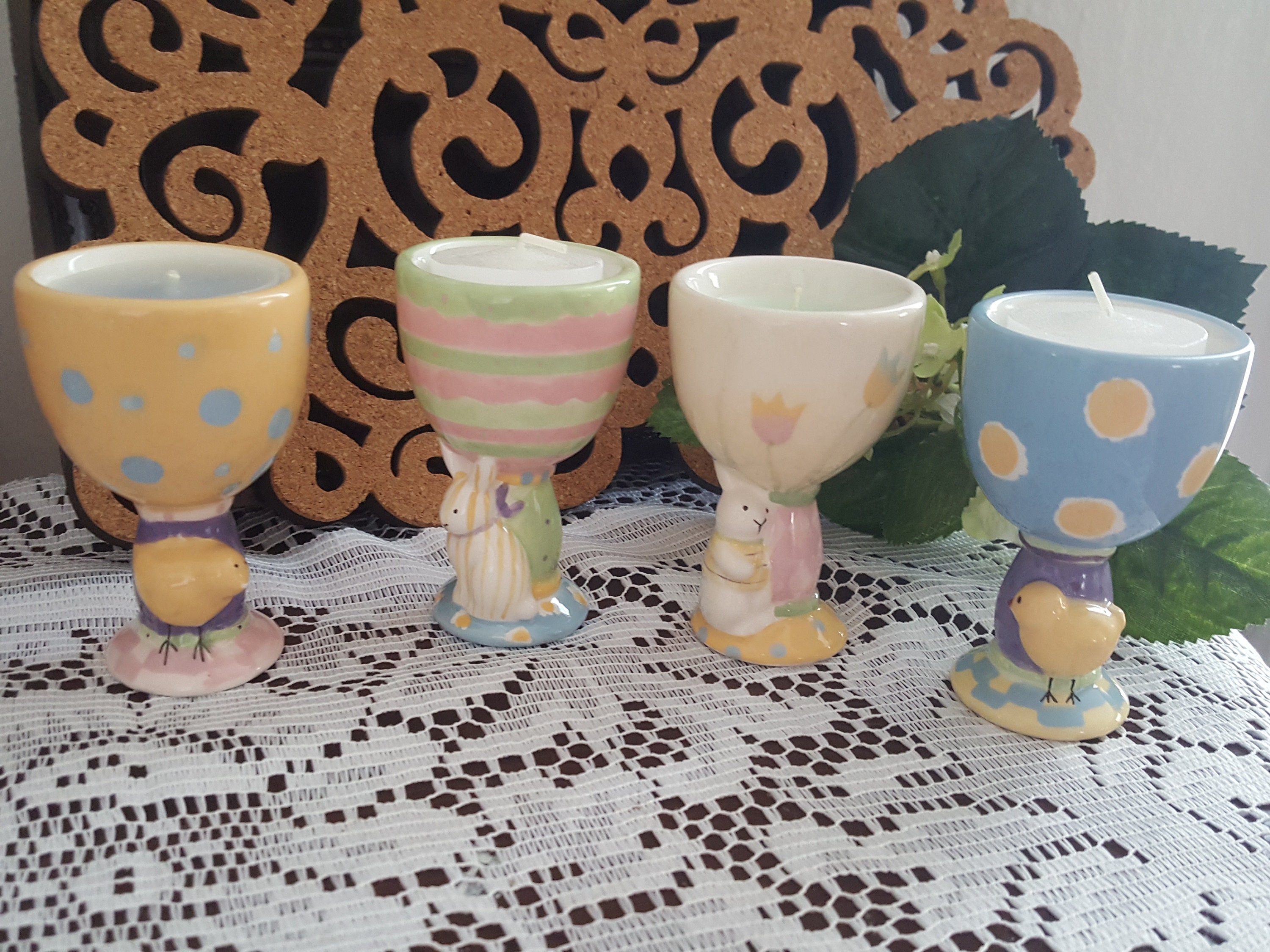 Vintage DEBBIE MUMM Pastel Egg Holder Set 4 Etsy UK