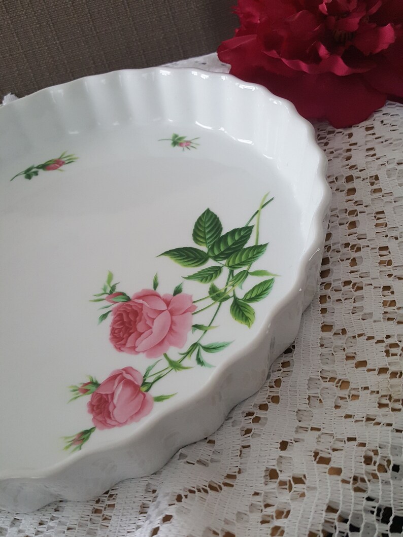 Christineholm Porcelain Rose Fluted Quiche/pie Dish Etsy
