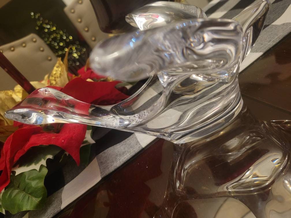 1980s Princess House Lead Crystal Bird Dove Dish Etsy