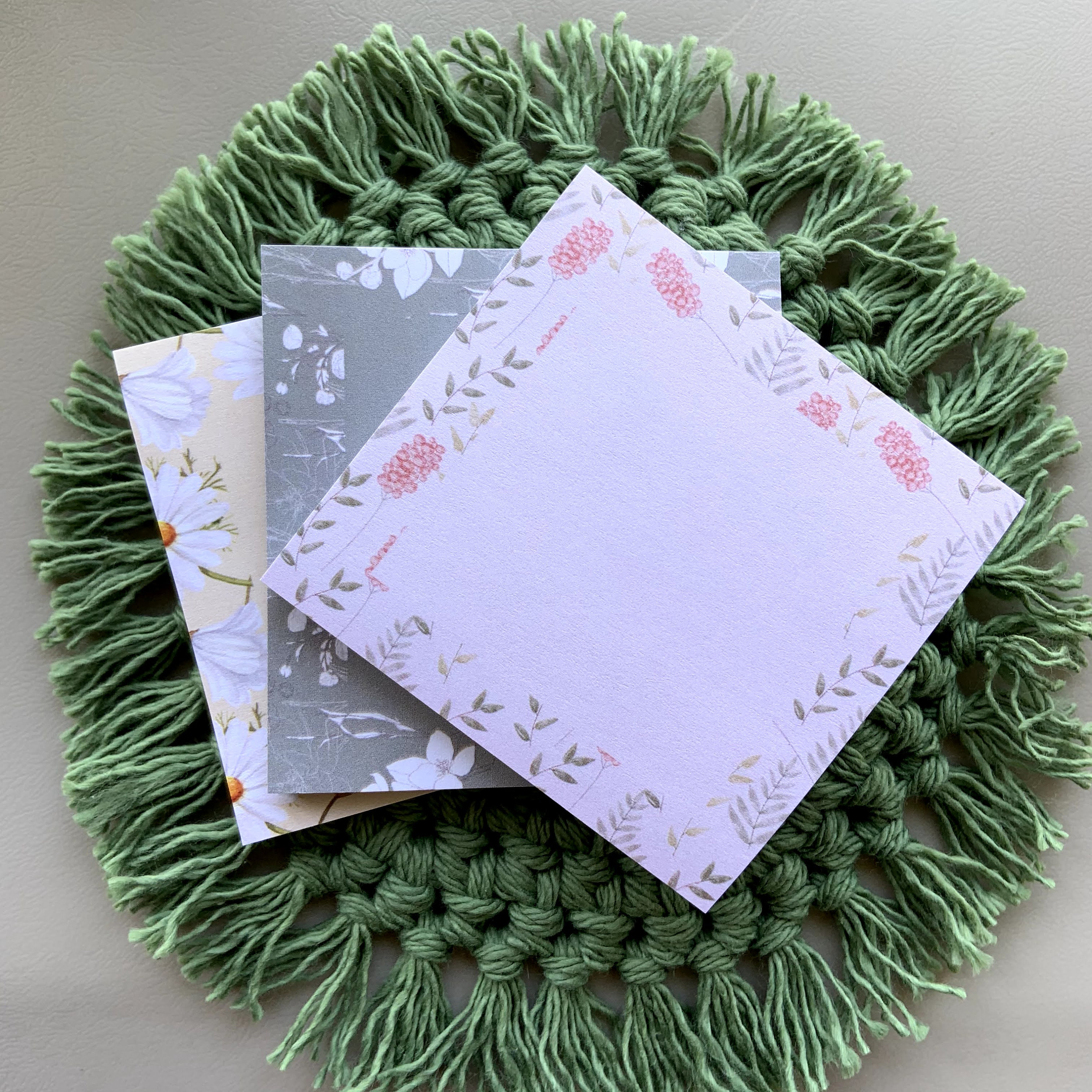 Flower Sticky Note Set Cute Sticky Note Notepad Cute Plant Etsy