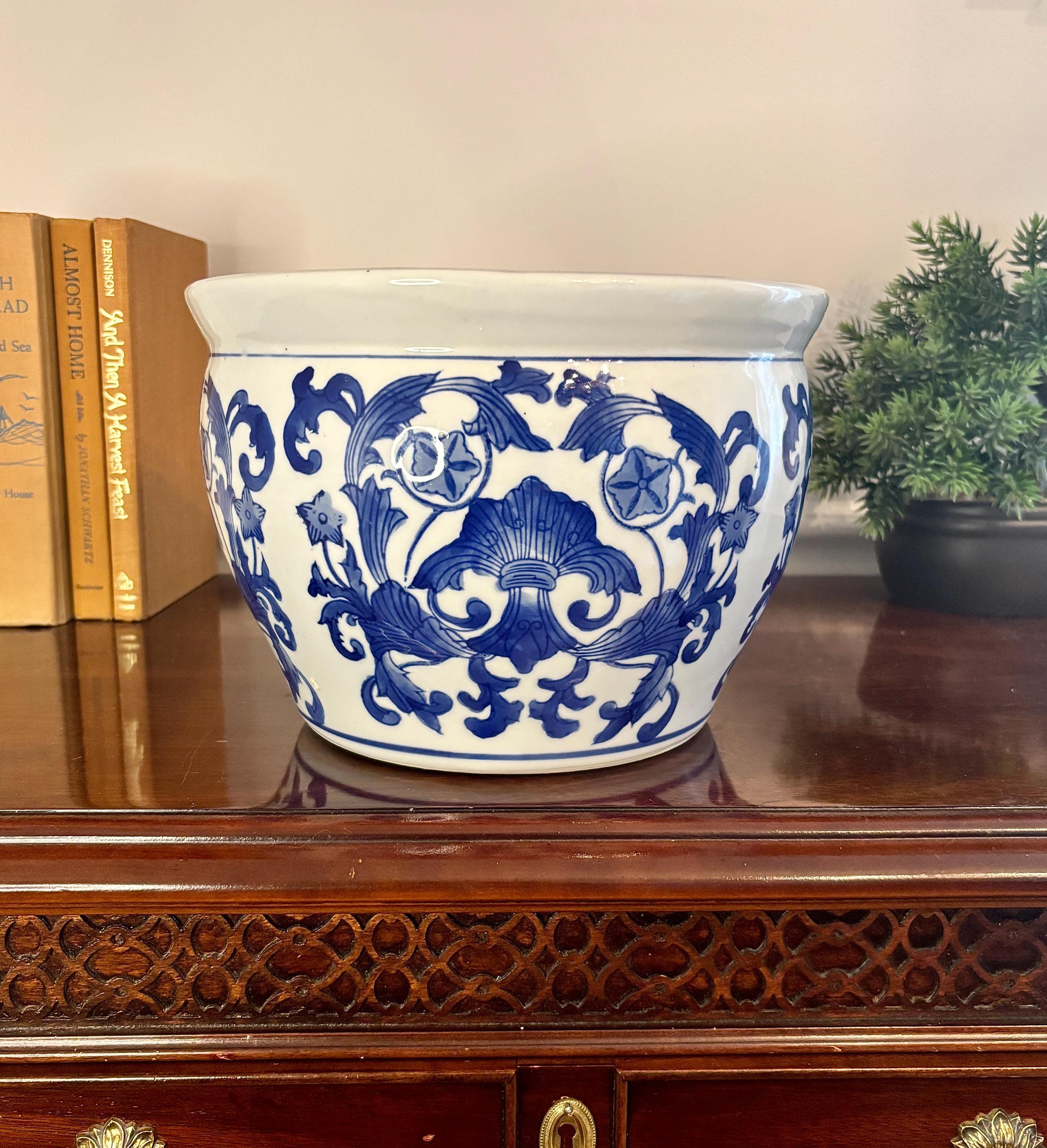 Blue and White Vintage Pots - Etsy