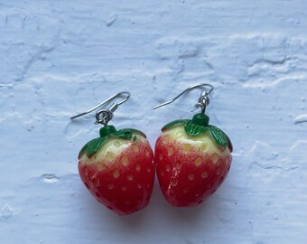 Simple Strawberry Earrings