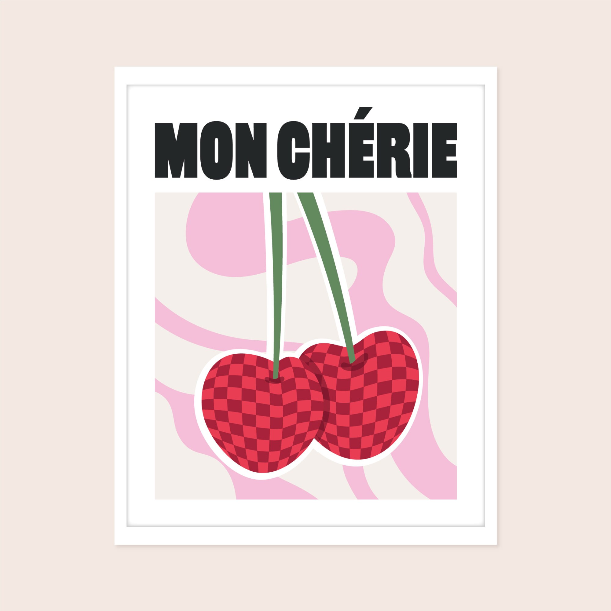 Mon Cherie Print Cherries Print Digital Prints Wall Art Etsy