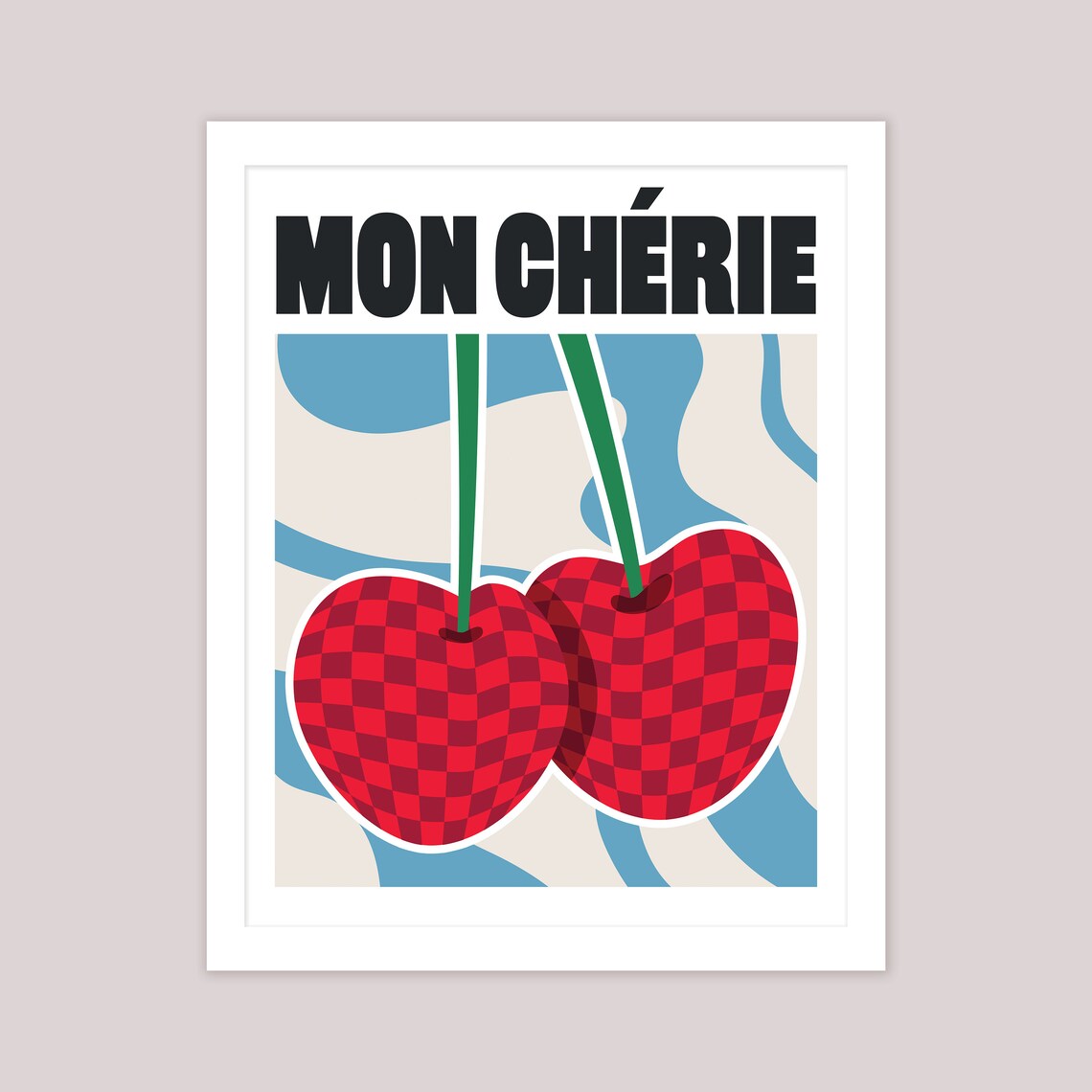 Mon Cherie Print Cherries Print Digital Prints Wall Art Etsy