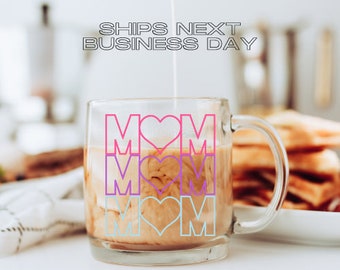 Mom clear glass coffee, Mom clear glass mug, Mug for mom, clear coffee mug, clear tea mug, glass mug, coffee mug, tea cup, glass coffee mug