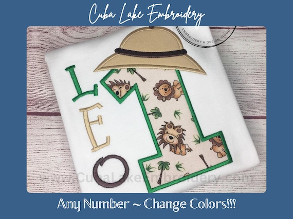 1st Birthday Safari Shirt or any Age | Jungle Birthday Shirt | Zoo Birthday Shirt | Embroidered Lion Shirt | Birthday Boy | Wild Birthday