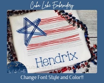 Scribble Patriotic Flag / Fourth of July Shirt / 4th of July Flag / Girl or Boy 4th of July / Patriotic Shirt / Red White and Blue / Star