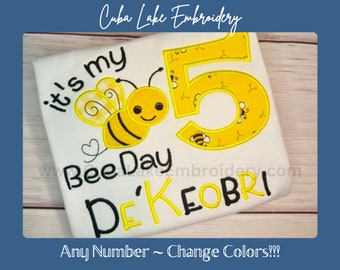 Its my Bee Day - Any Age Birthday Shirt - Bumble Bee Birthday Party - Boys Girls Birthday Shirt - 5th Birthday Shirt - Bumble Bee Birthday