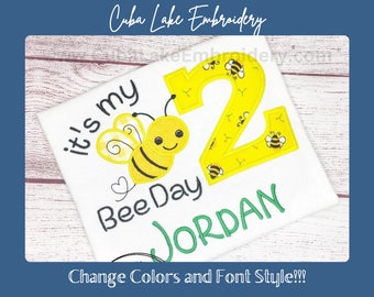 Its my Bee Day - Any Age Birthday Shirt - Bumble Bee Birthday Party - Boys Girls Birthday Shirt - 2nd Birthday Shirt - Bumble Bee Birthday