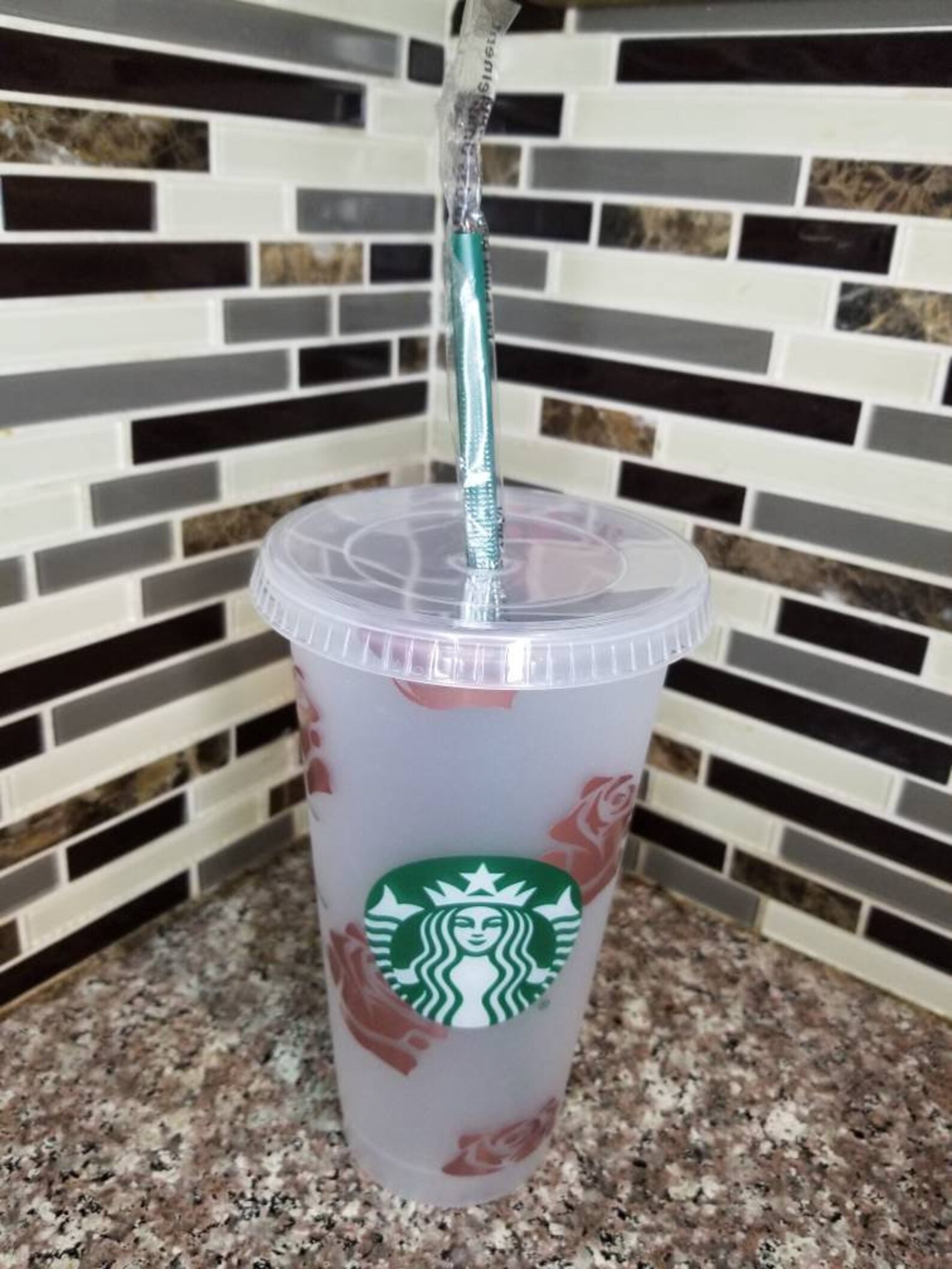 Rose Gold Roses Starbucks Cold Cup Etsy