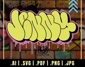 Duncan - Custom Graffiti Throw up Bubble Letters | Layered Editable SVG