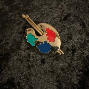 Gold Artist Palette Brooch