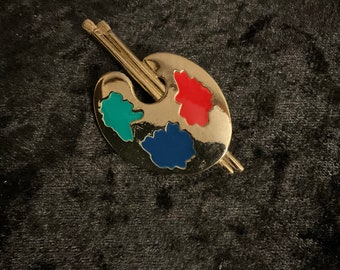 Gold Artist Palette Brooch