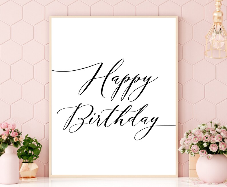 Happy Birthday Printable, Happy Birthday Nursery Wall Art, Happy